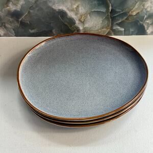 Armor Arc A Better Life Blue Plates 10.5" Set of 3 Handmade Reactive Glaze
